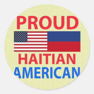 Adesivo Redondo Americano haitiano orgulhoso