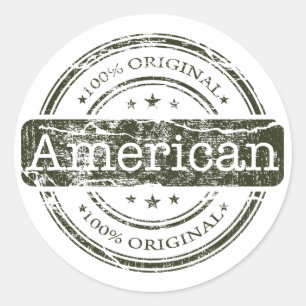 Adesivo Redondo Americano original de cem por cento, por Lyserty