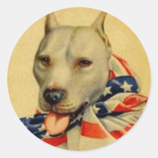ADESIVO REDONDO AMERICANO PIT BULL TERRIER STICKER