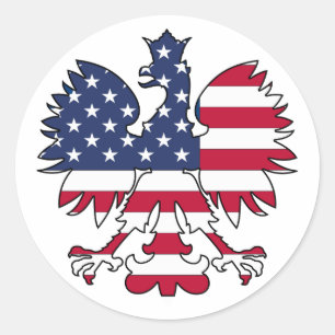 Adesivo Redondo Americano polonês Eagle