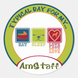 Adesivo Redondo Americano Staffordshire