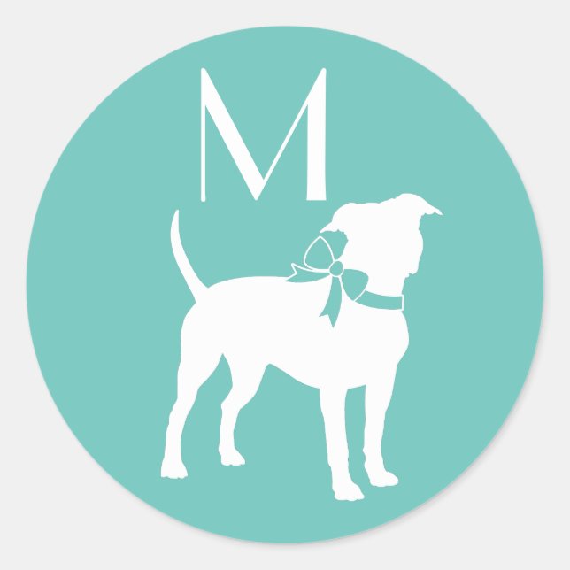 Adesivo Redondo Americano Staffordshire Pit bull Dog Puppy (Frente)