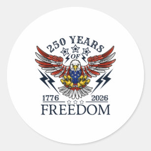 Adesivo Redondo Americas Semi Quinentenário 250º Aniversário Com
