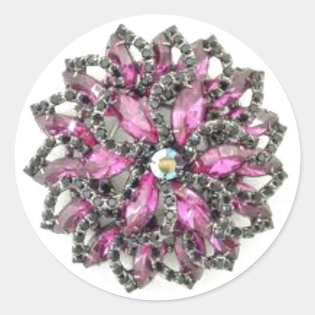Adesivo Redondo Ametist e Brooch de ouros negros (Frente)