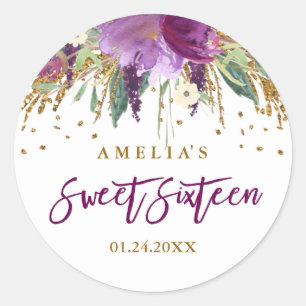 Adesivo Redondo Ametist Sweet 16 Sticker