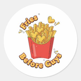 Adesivo Redondo Amigas Antes de Caras Galentine Batata Frita Comid