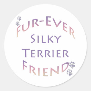 Adesivo Redondo Amigo do Silky Terrier Fuever