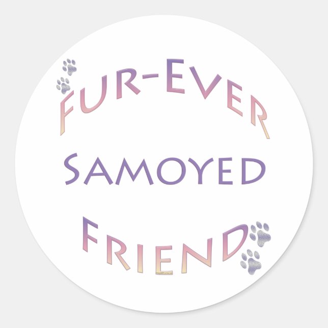 Adesivo Redondo Amigo Fuero Samoyed (Frente)