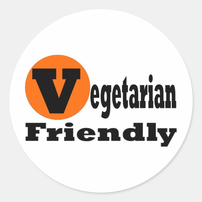 Adesivo Redondo Amigo Vegetariano (Frente)
