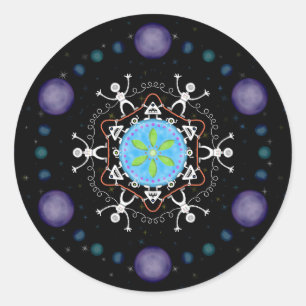 Adesivo Redondo Amigos da alienígena