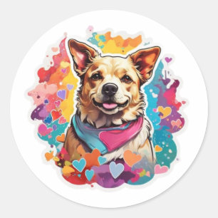 Adesivo Redondo Amigos de Furry: Deliciosos Pinheiros de Cachorro