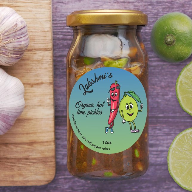 Adesivo Redondo Amigos de Lima e Pimenta Desenho Animado Divertido (Criador carregado)