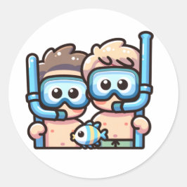 Adesivo Redondo Amigos de Snorkel