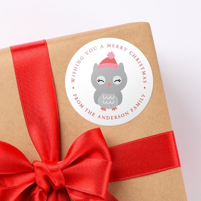 Adesivo Redondo Amigos do inverno | Feriado de Coruja (Criador carregado)