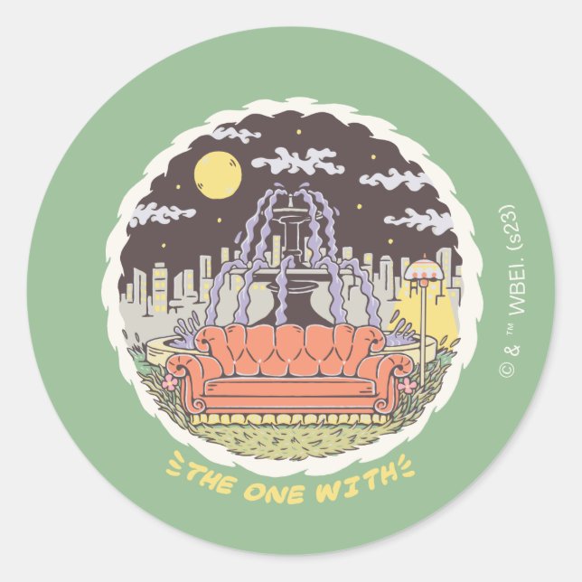 Adesivo Redondo AMIGOS™ | Fonte dos desenhos animados (Frente)