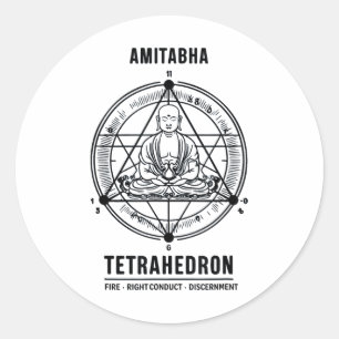 Adesivo Redondo Amitabha Buddha Tetrahedron - Sagrada Geometria