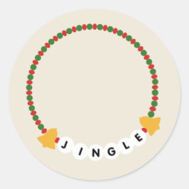 Adesivo Redondo Amizade Bracelet Jingle Bells Natal