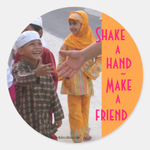 Adesivo Redondo Amizade do mundo