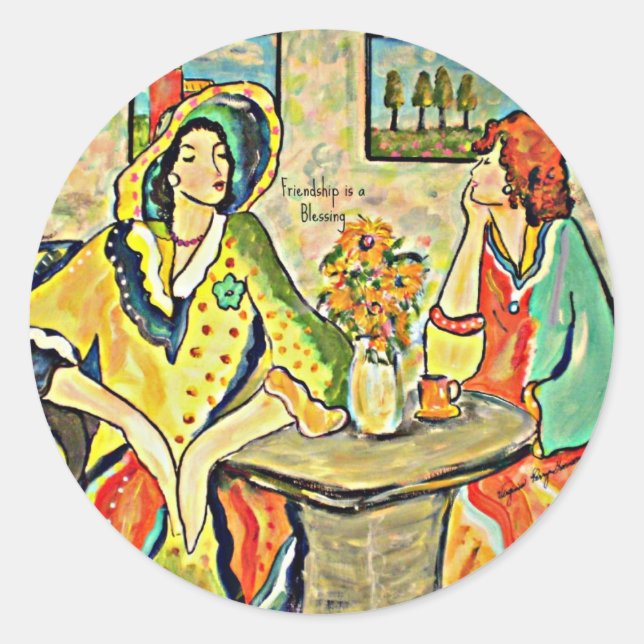 Adesivo Redondo Amizade é uma Bênção (Frente)