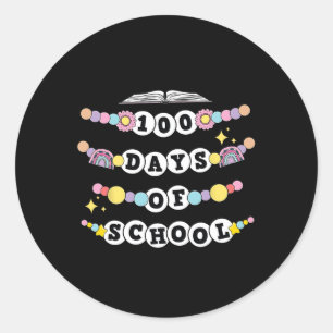 Adesivo Redondo Amizade Engraçada Bracelet 100 Dias De Escola 100