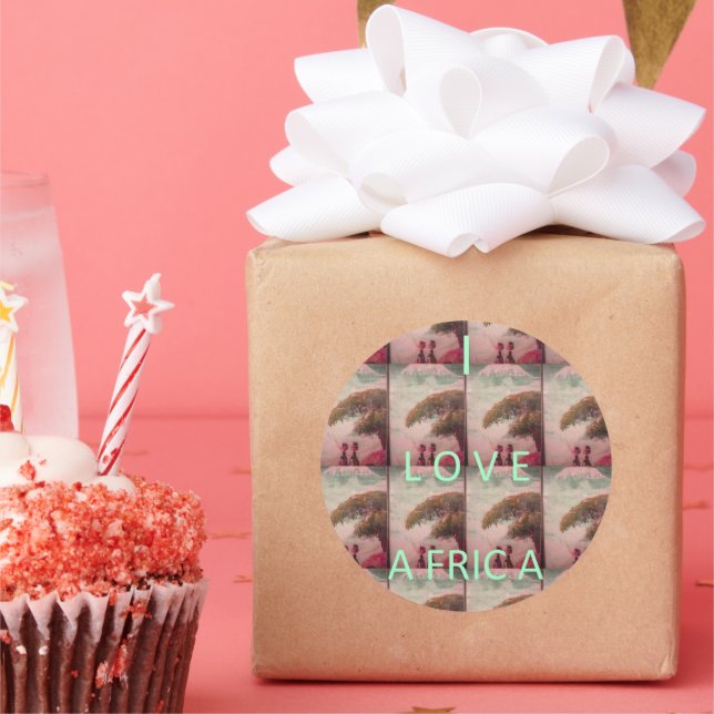 Adesivo Redondo Amo África - Padrão paisagístico cultural (Festa)