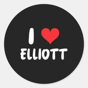 Adesivo Redondo Amo Elliott - Coração