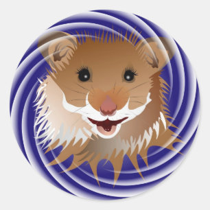 Adesivo Redondo Amo meu hamster pequeno autocolante