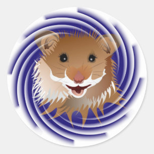 Adesivo Redondo Amo meu hamster pequeno autocolante