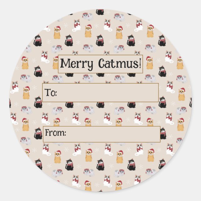 Adesivo Redondo Amo meus gatos (Frente)