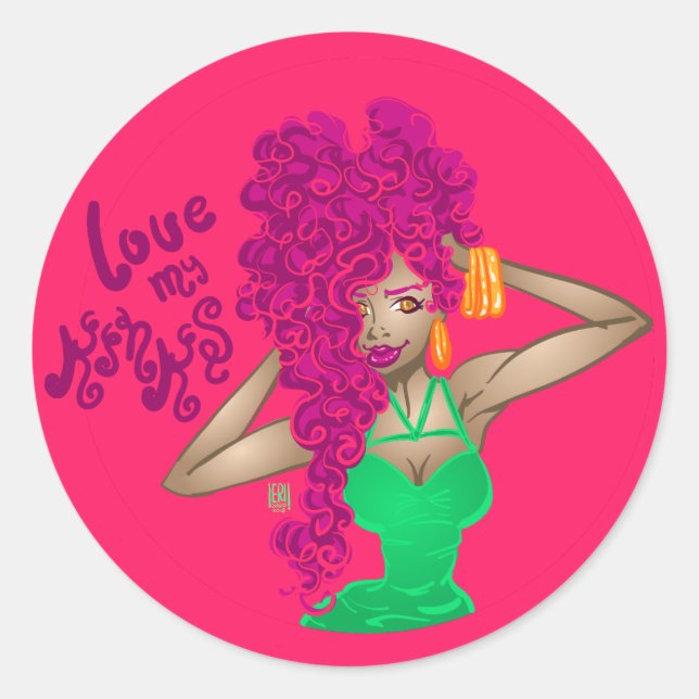 Adesivo Redondo Amo minhas gargantas (Frente)