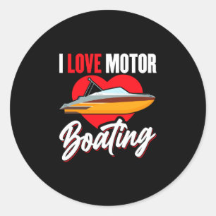 Adesivo Redondo Amo motorboating proprietário do barco capitão pod