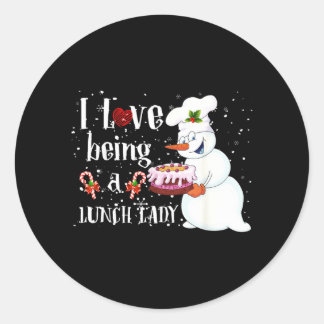 Adesivo Redondo Amo Ser Uma Senhora Do Almoço Boneco De Neve Natal