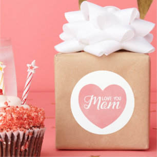 Adesivo Redondo Amo-te, mãe, design dia de as mães