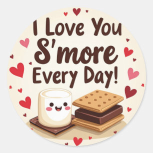 Adesivo Redondo "Amo-Te Mais Todos Os Dias!" Namorados S’mores