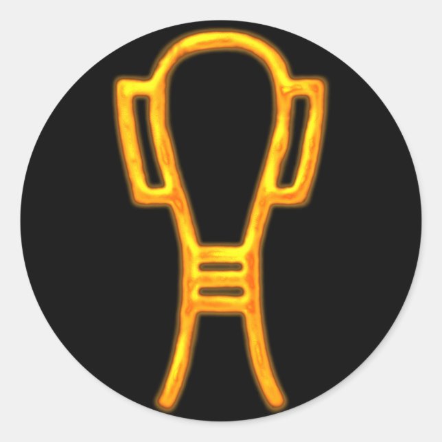 Adesivo Redondo amolada protecção egípcia símbolo (Frente)