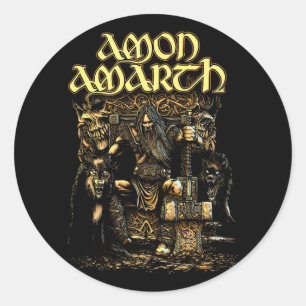 Adesivo Redondo Amon Amarth Thor Banda Logo Oficial