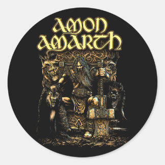 Adesivo Redondo Amon Amarth Thor Banda Logo Oficial