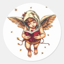 Adesivo Redondo Amor 101: Guia de Cupido para Romance ❤️ 📖 ✨