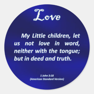 Adesivo Redondo Amor 1 John 3-18