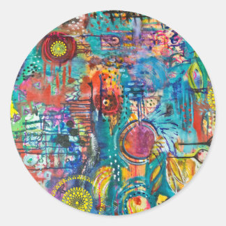 Adesivo Redondo Amor a cores primárias