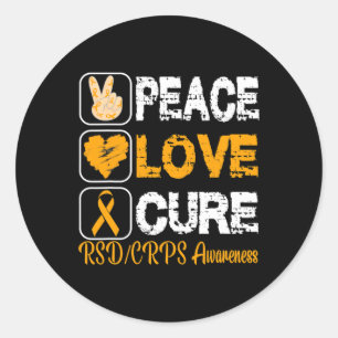 ADESIVO REDONDO AMOR A PAZ CURA SENSIBILIZAÇÃO RSD CRPS