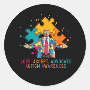 Adesivo Redondo Amor Aceite Advogado Autismo Sensibilização Engraç