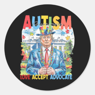 Adesivo Redondo Amor Aceite Advogado Autismo Sensibilização Engraç