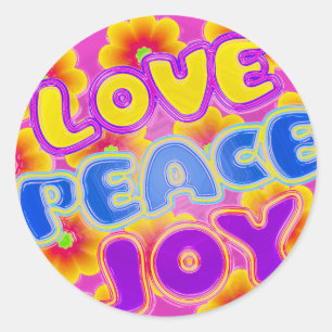 Adesivo Redondo Amor, alegria, paz