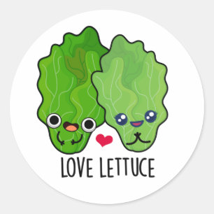 Adesivo Redondo Amor Alface Cute Veggie Pun