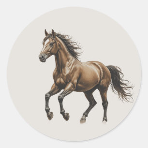 Adesivo Redondo Amor Belo Cavalo Mustang Arte Animal