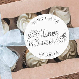 Adesivo Redondo Amor Botânico é Bonito Favor de Casamento