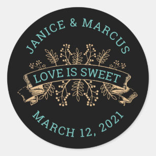 Adesivo Redondo Amor Botânico é Pau Doce