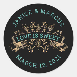 Adesivo Redondo Amor Botânico é Pau Doce