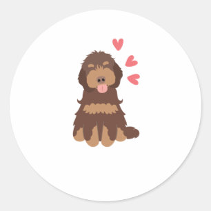 Adesivo Redondo Amor Chocolate Fantasma Cockapoo Cão Cavapoo